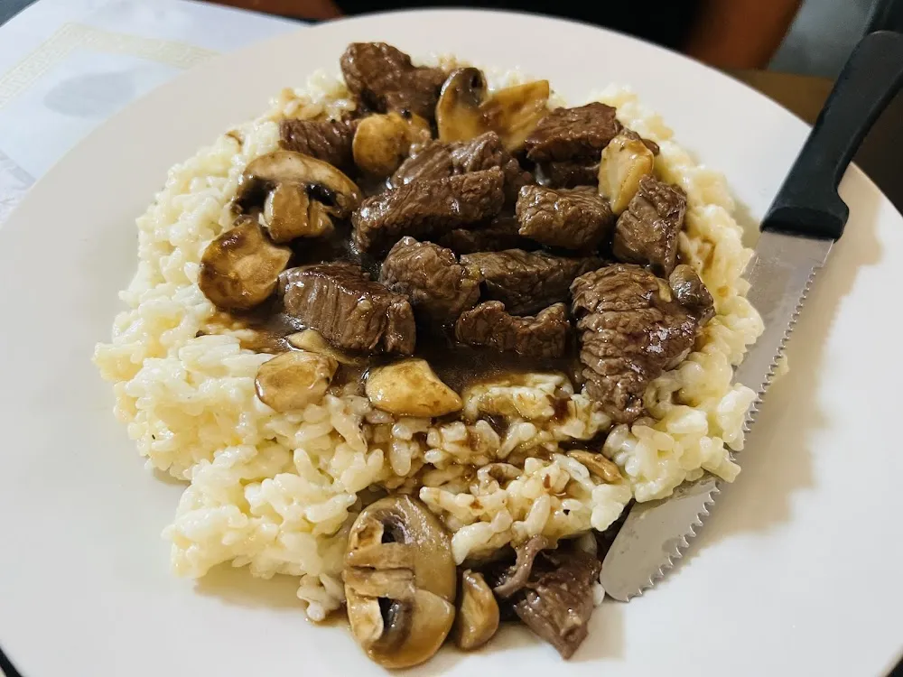 Filet Mignon over Risotto